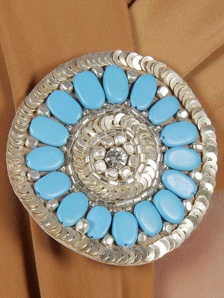 Turquoise Round Brooch Pin cum Clip