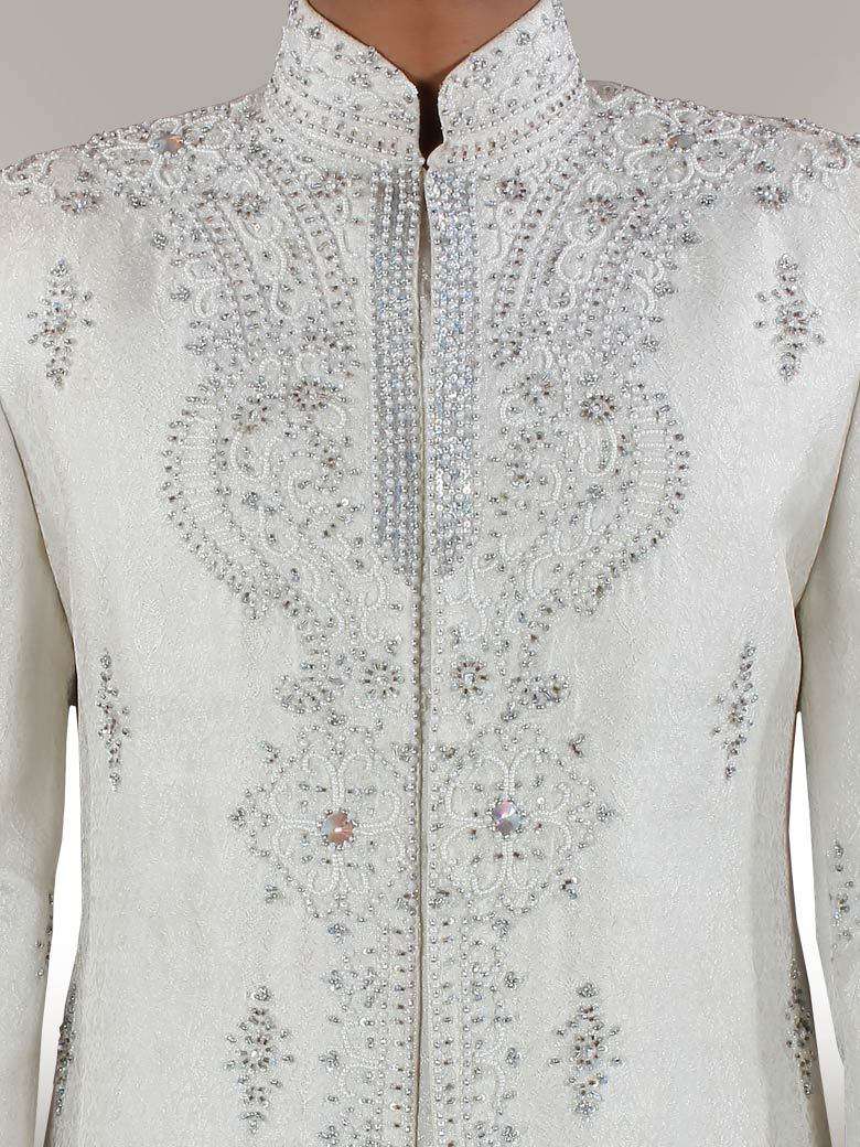 Shaayan Rich look off white Sherwani