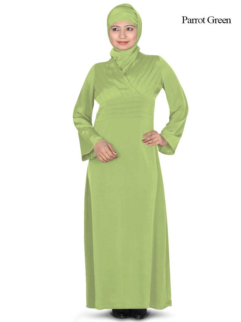 Criss Cross Abaya Parrot Green