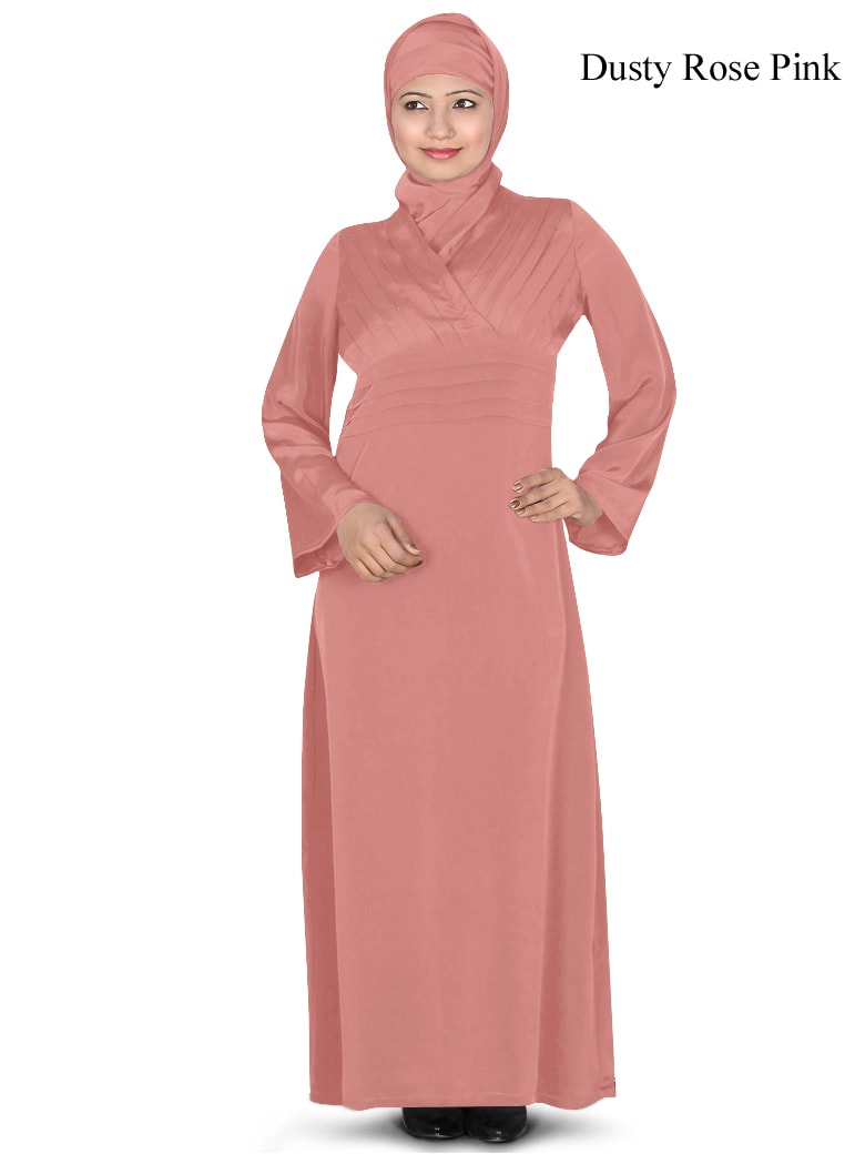 Criss Cross Abaya Dusty Rose Pink