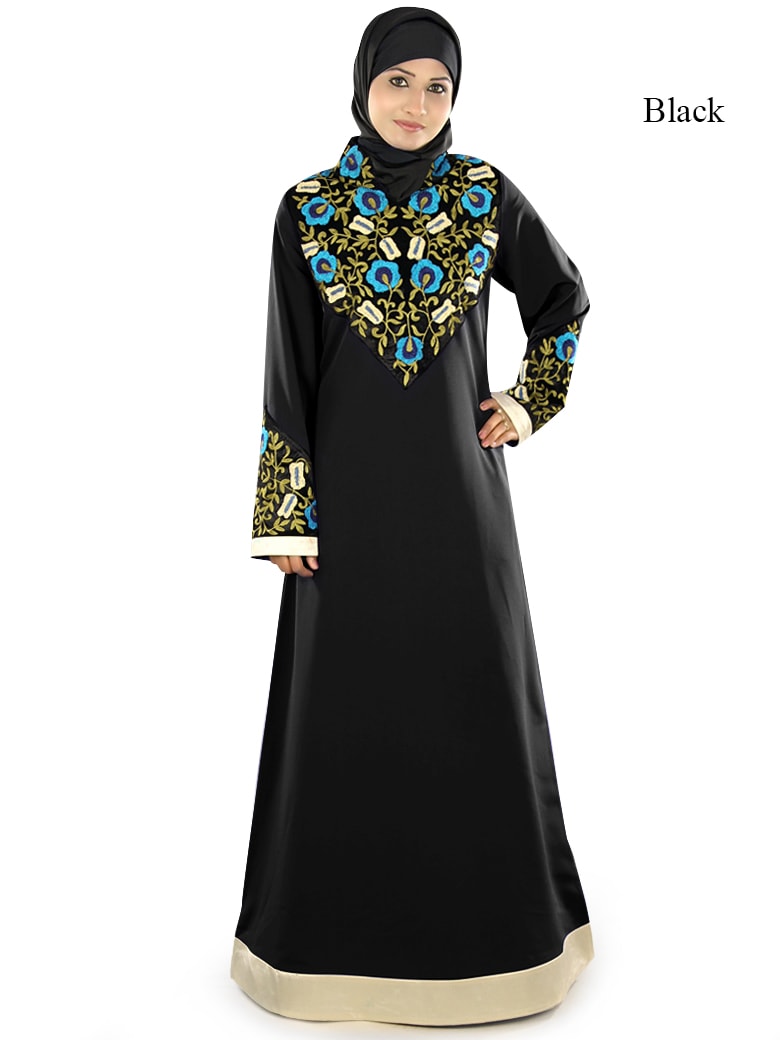 Ayah Blue Abaya Black