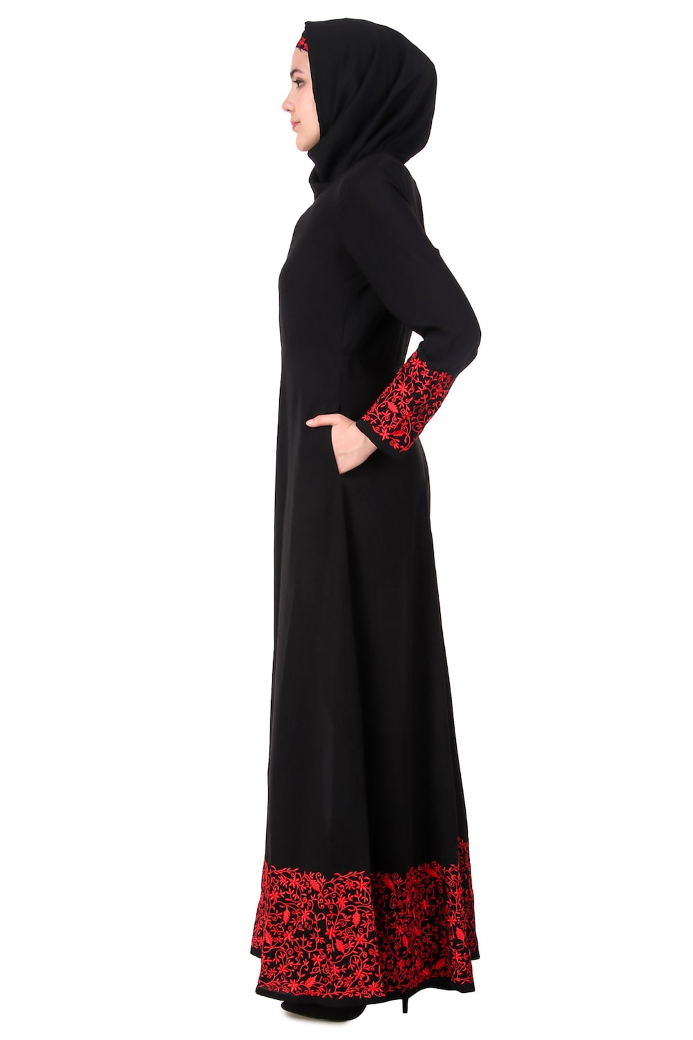 Heavy Hand Embroidered Anarkali Eid Abaya Side