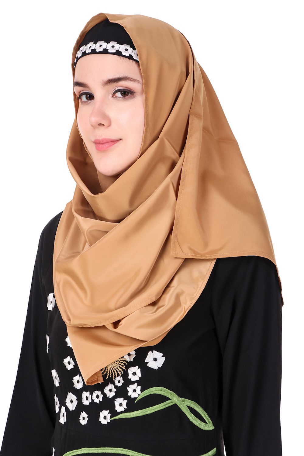 Abstract Floral Design Anarkali Abaya Hijab