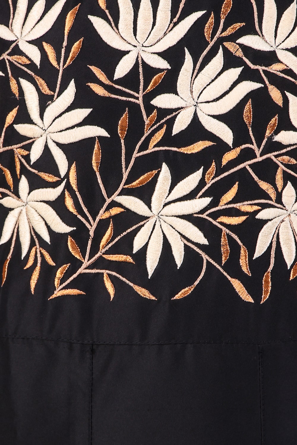 Horizontally Filled Floral Design Anarkali Abaya Embroidery