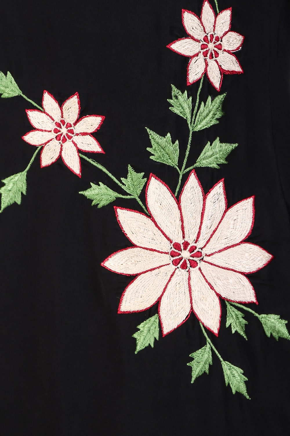 Floral Embroidery Nida Flared Abaya Embroidery