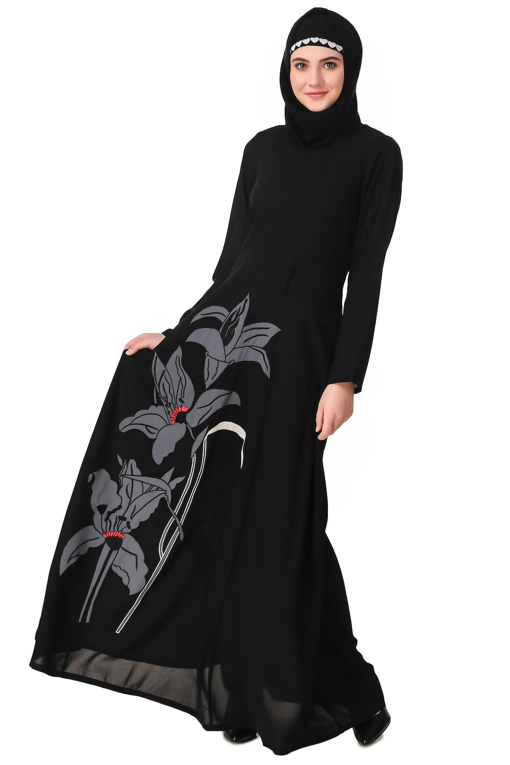 Floral Patch Work Anarkali Abaya Design