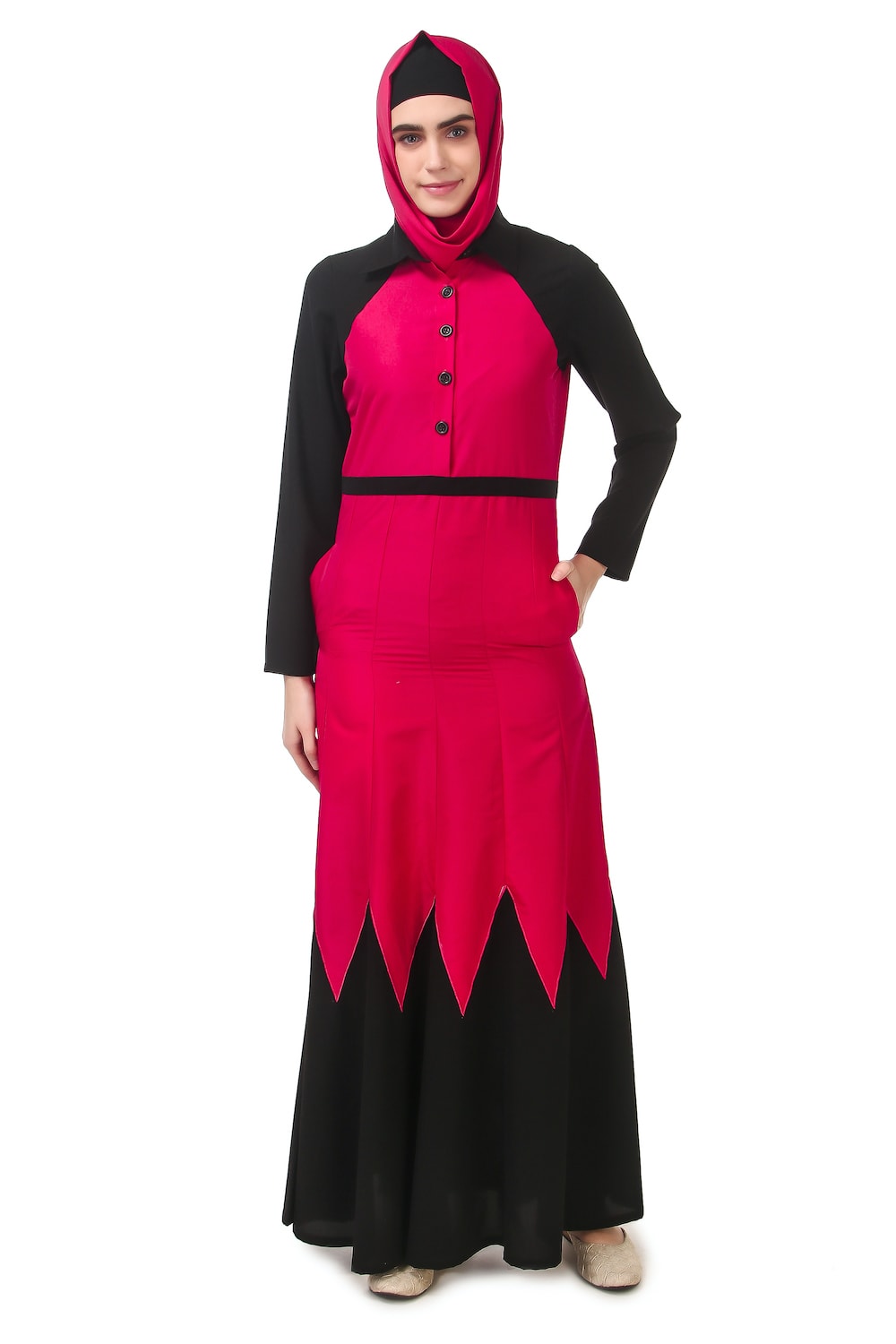 Scalloped Dual Color Abaya