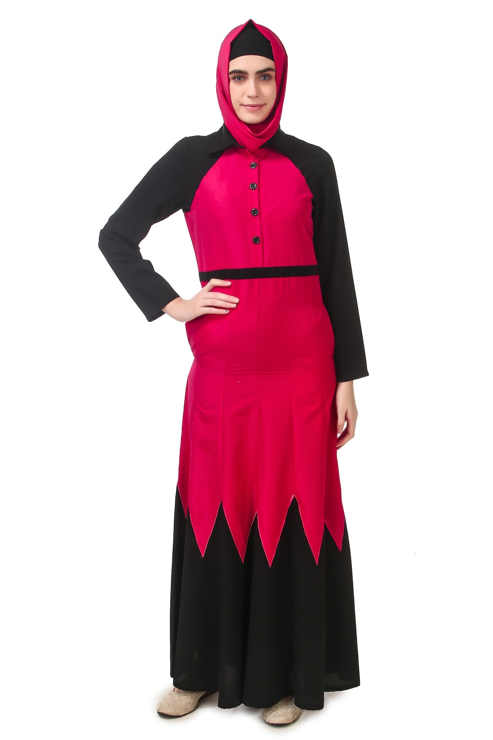 Scalloped Dual Color Abaya