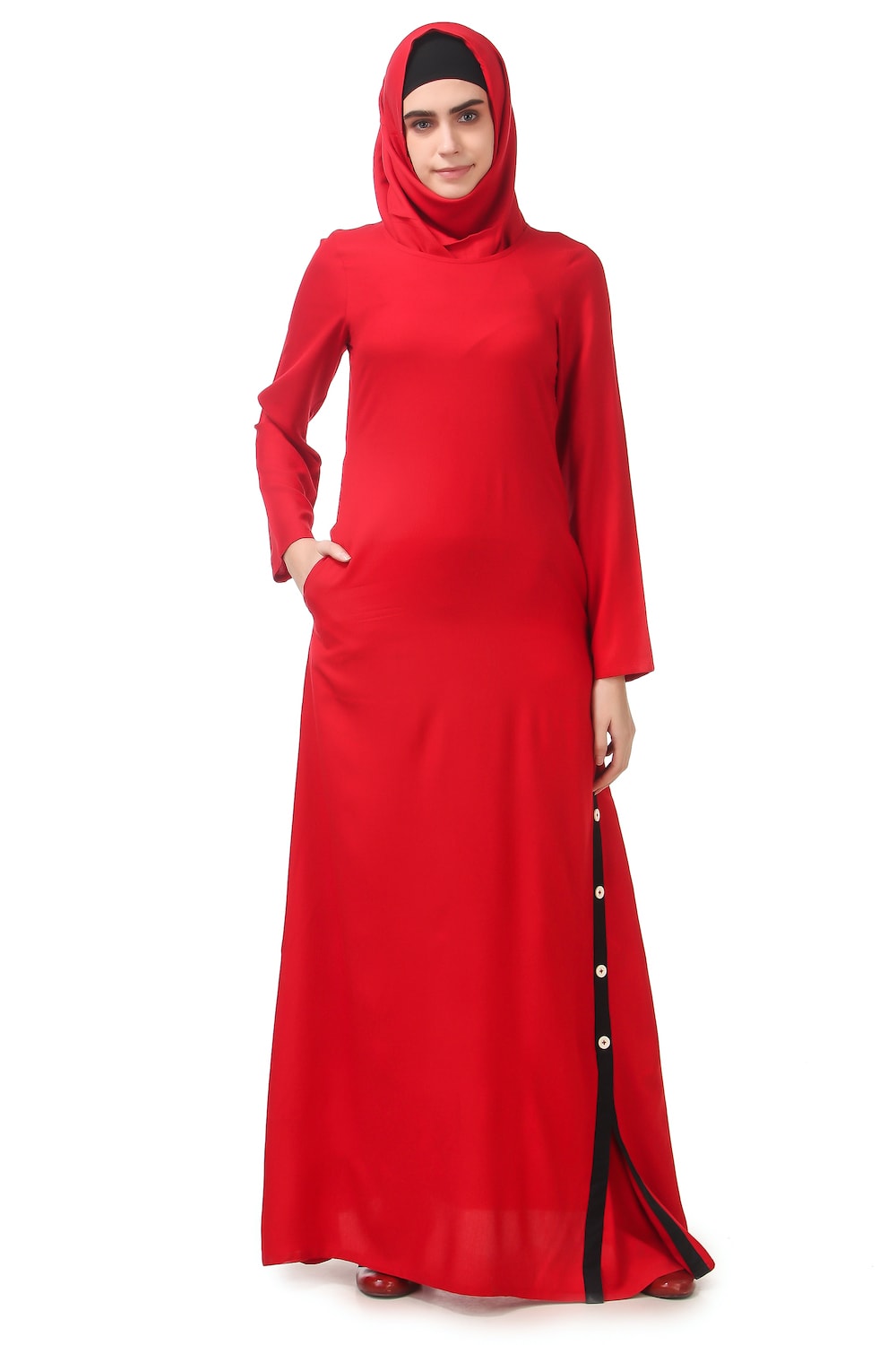 Side Button Rayon Abaya