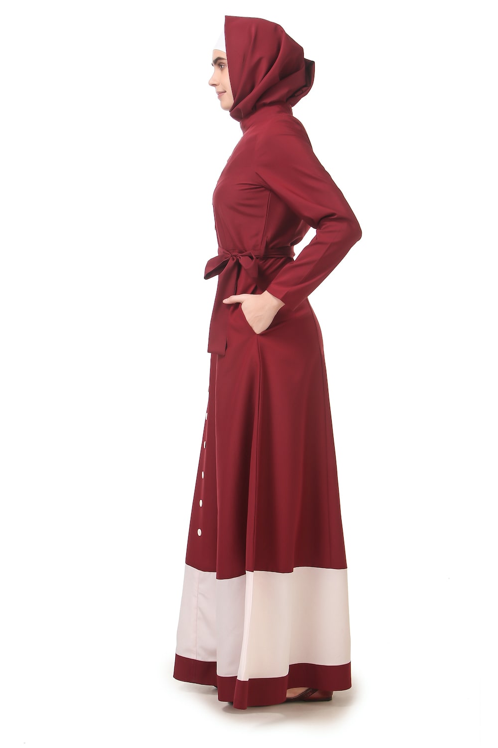 Dual Color Formal Wear Multi Panel Abaya Side
