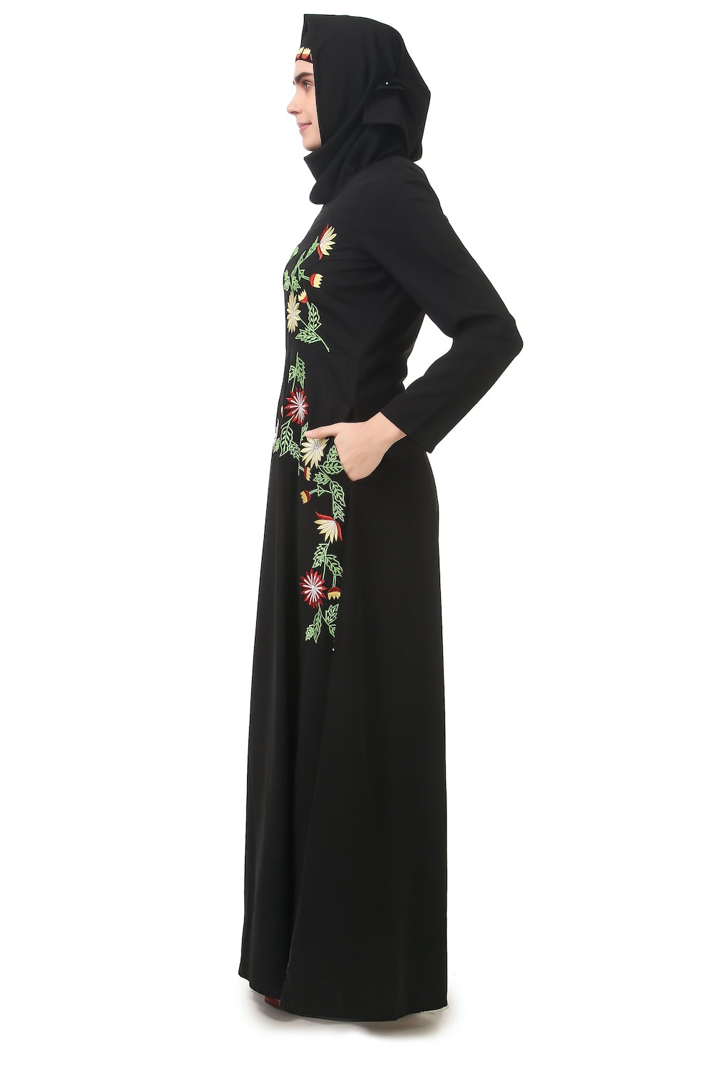 Premium Front Embroidered Anarkali Abaya