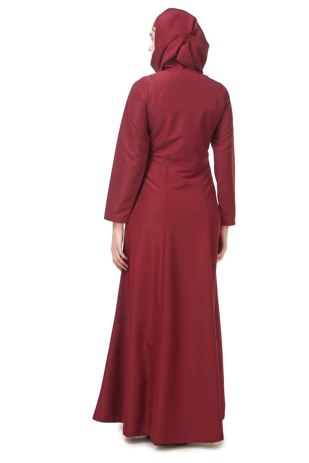 Floral Asymmetric Hem Semi Circular Abaya