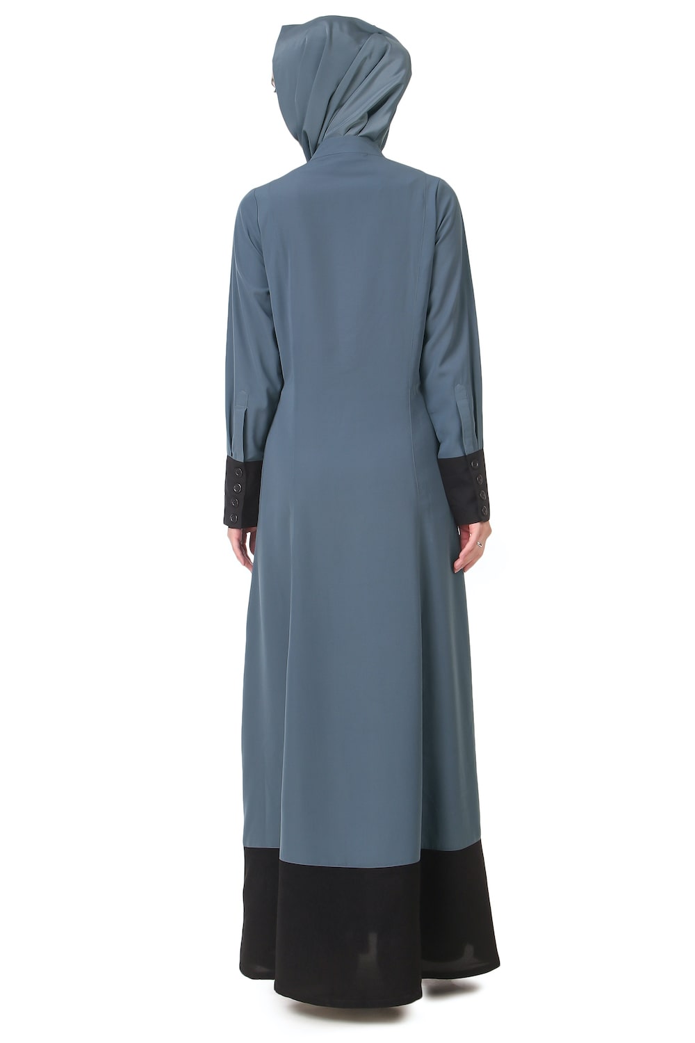 Wide Panel Dual Color Semi Circular Abaya