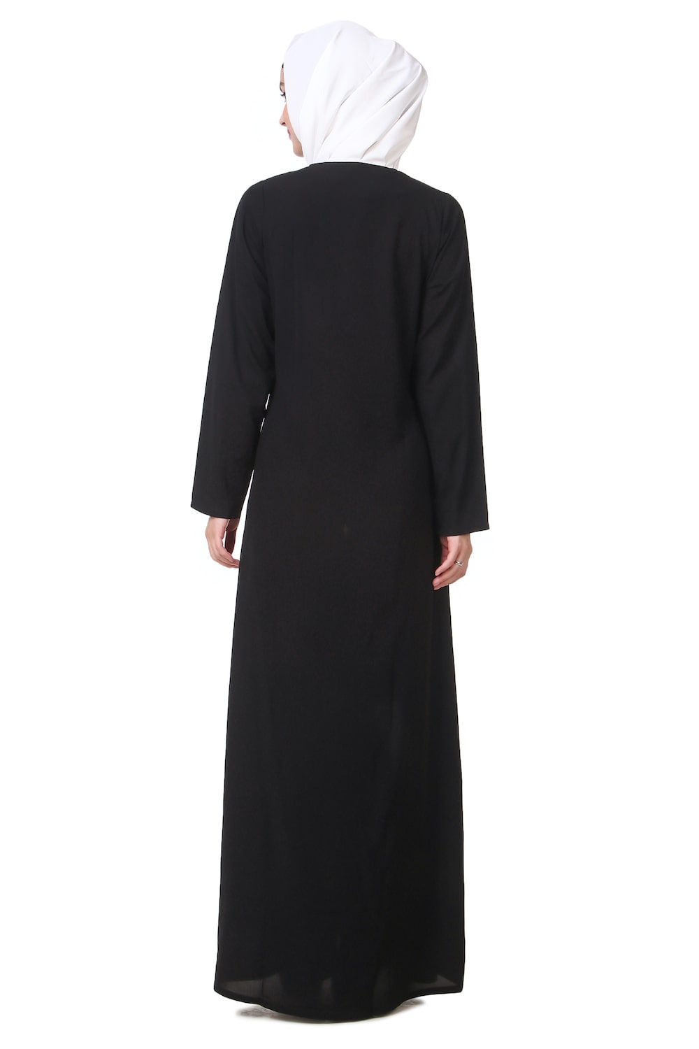 Black and White Contrast Panel Abaya