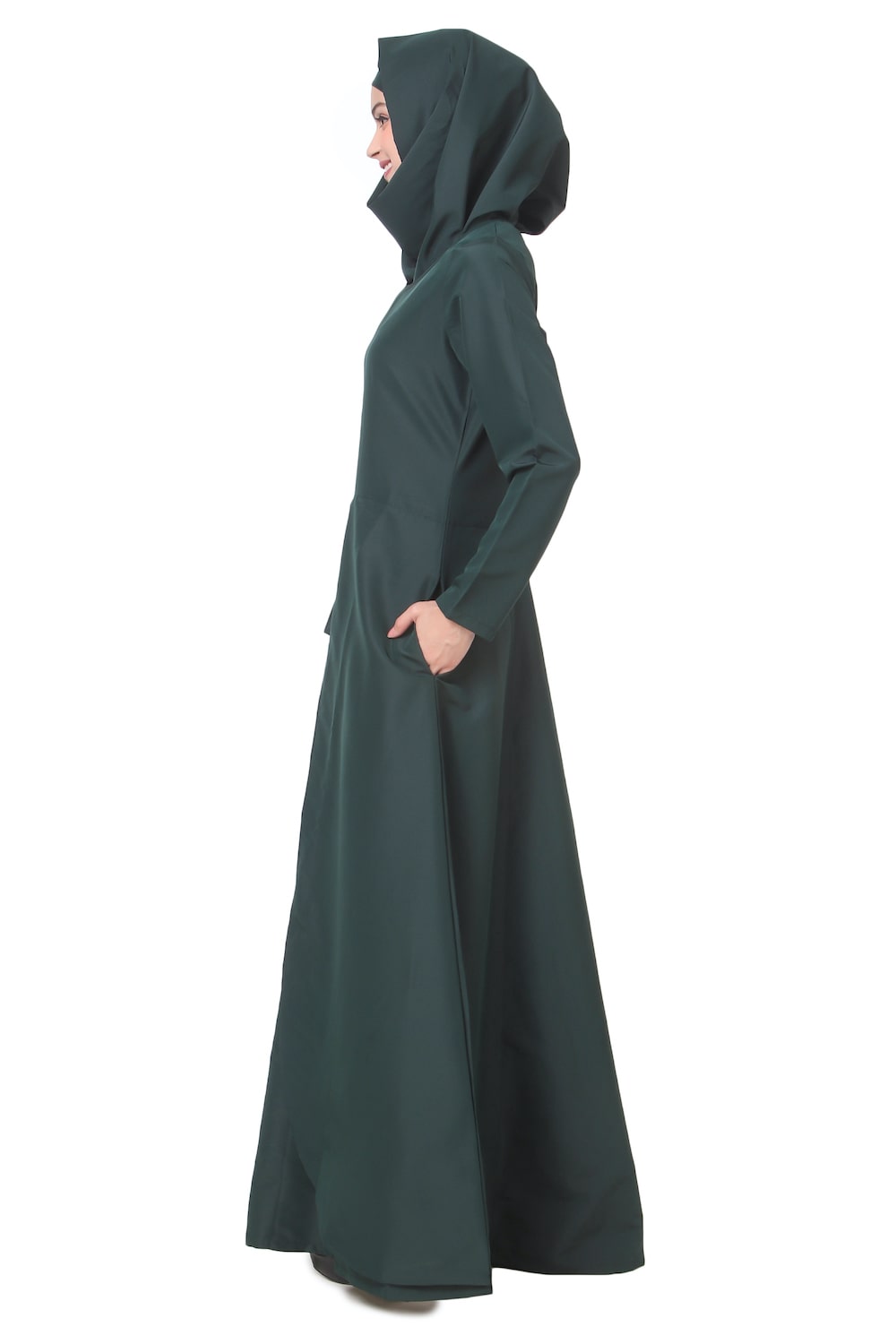 Tulip Cut Dark Green Abaya