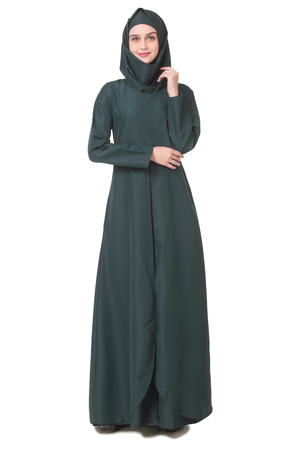 Tulip Cut Dark Green Abaya