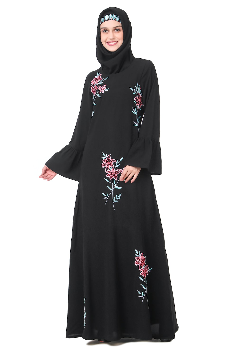 Frock Bottom Floral Nida Abaya