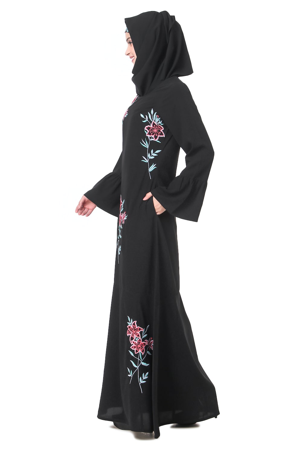 Frock Bottom Floral Nida Abaya