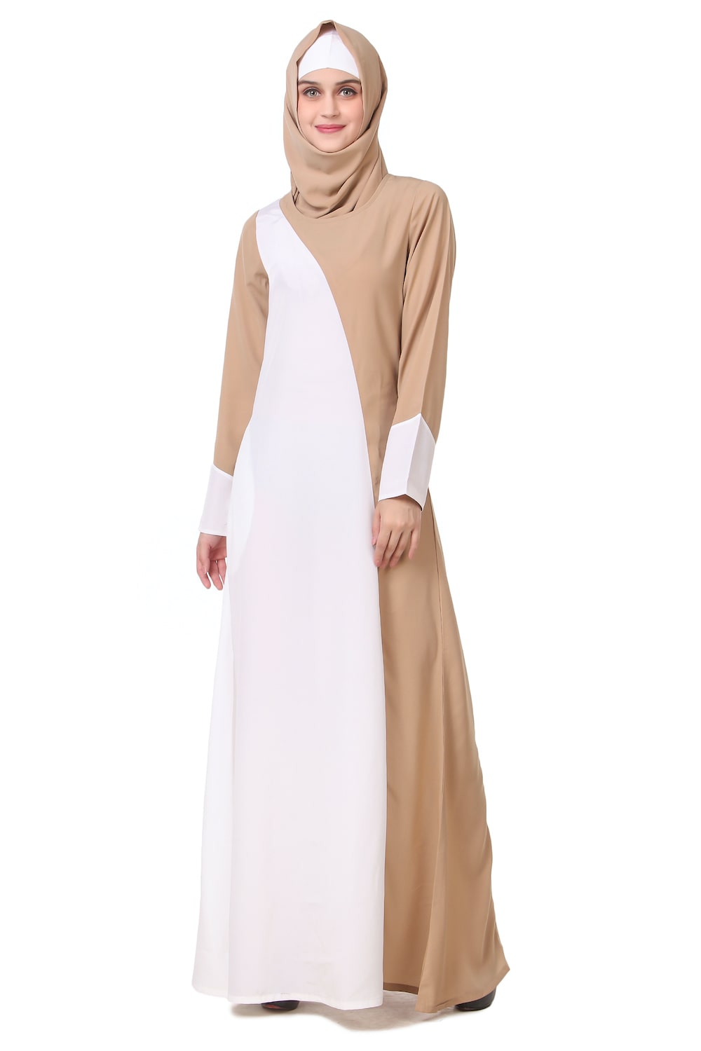 Dual Color Asymmetric Panel Abaya