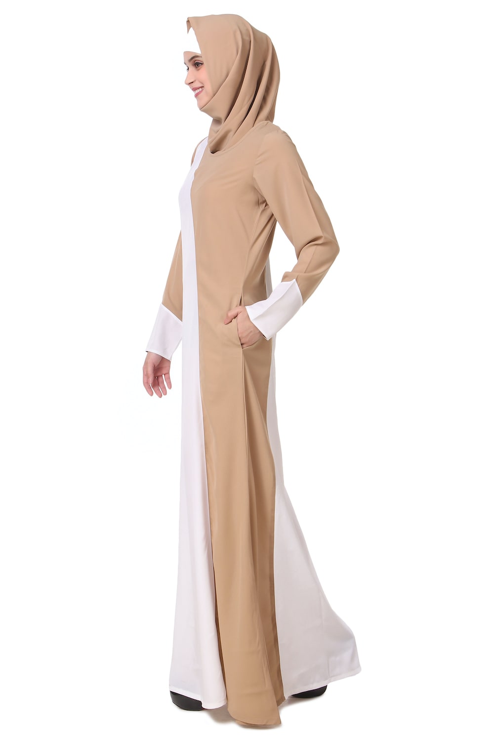 Dual Color Asymmetric Panel Abaya