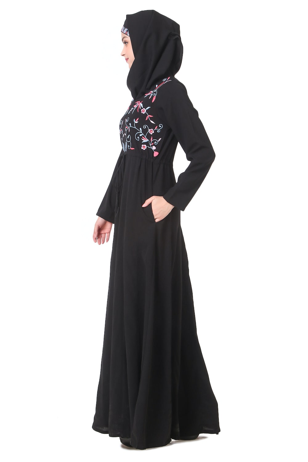 String Fit Waist Anarkali Abaya