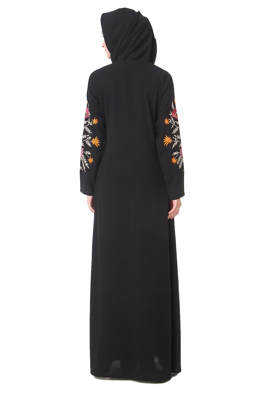 Embellished Sleeve Pleated Front Abaya