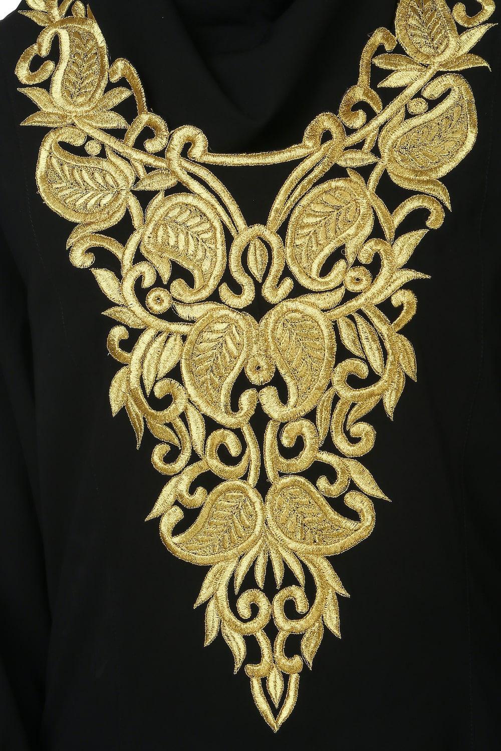 Gold Embroidered Fancy Occasion Wear Abaya