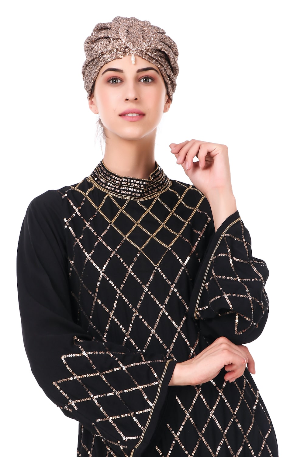 Fancy Eid Abaya Hand Embroidered With Beads And Sequence