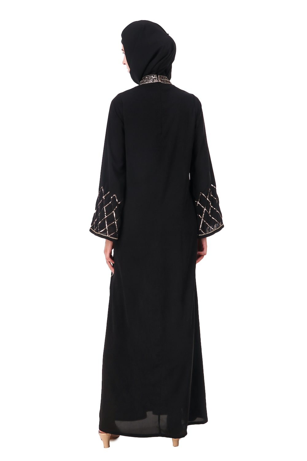 Fancy Eid Abaya Hand Embroidered With Beads And Sequence