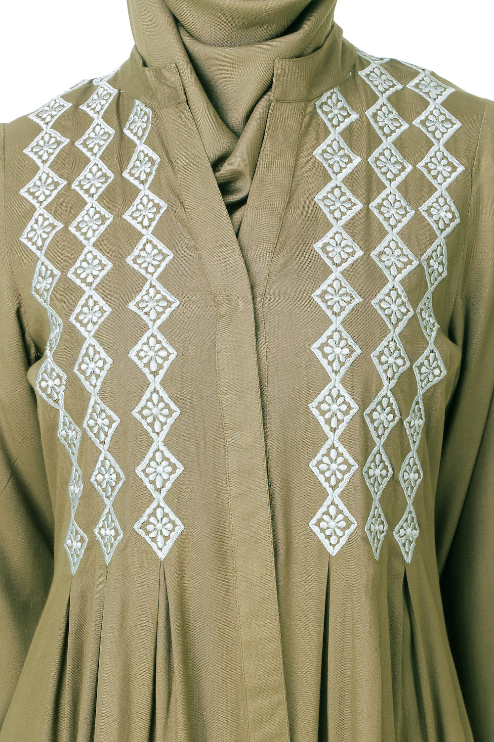 Embroidered Shirtdress Rayon Abaya