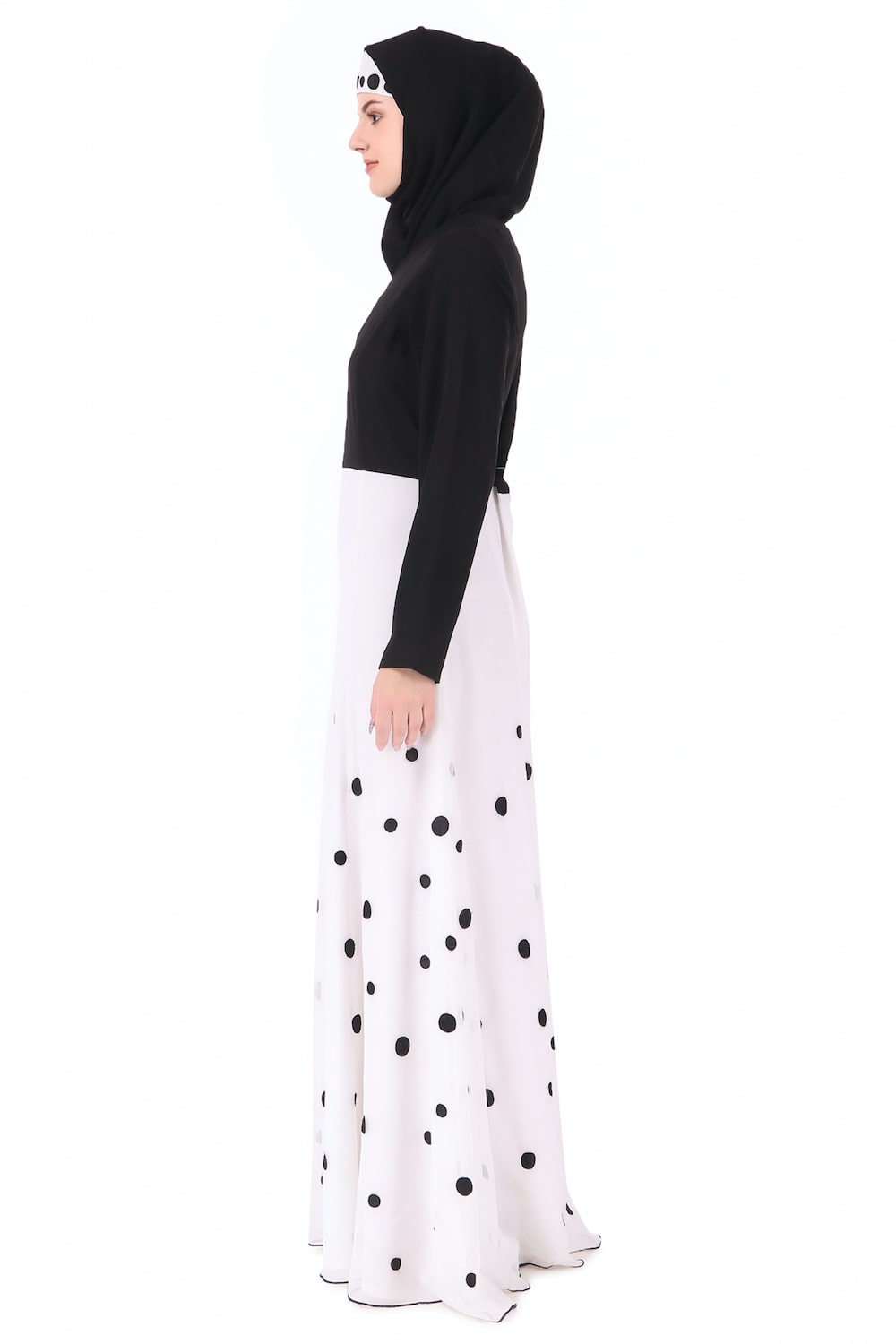 Retro Inspired Polka Dot Embroidery Abaya