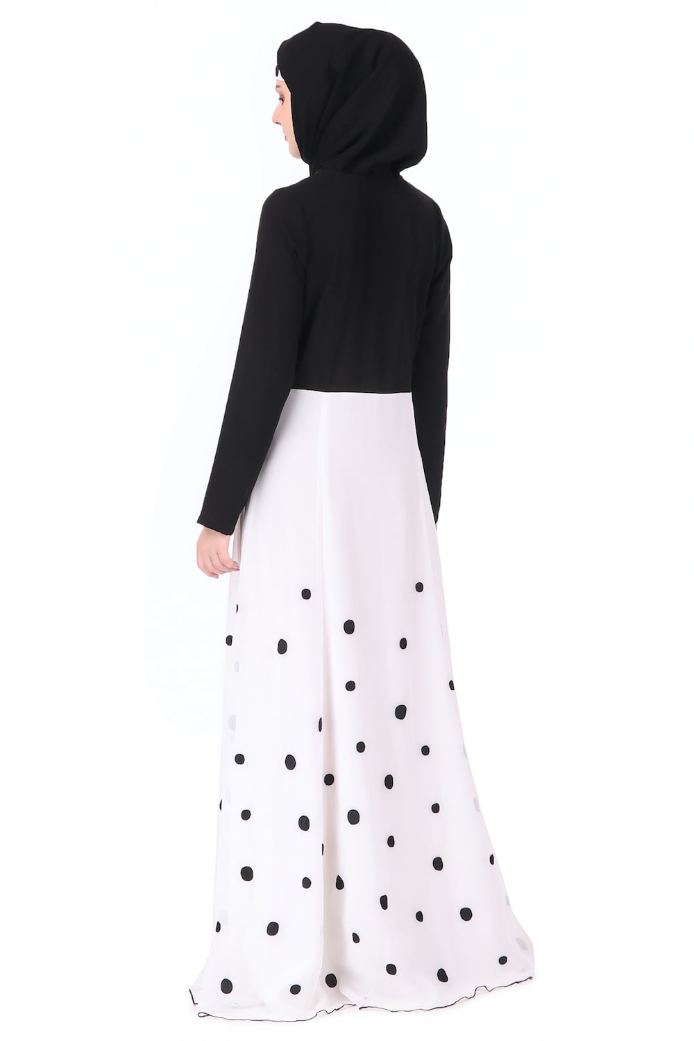 Retro Inspired Polka Dot Embroidery Abaya