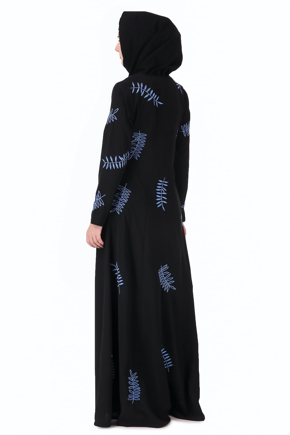 Leaf Embroidery Anarkali Style Abaya