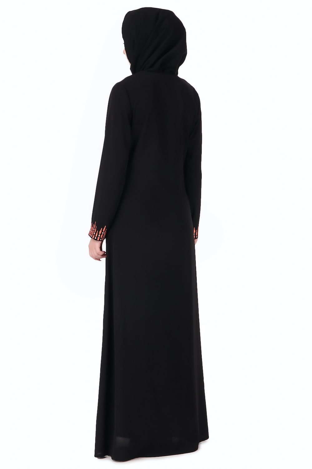 Graphic Stripe Embroidery A-Line Abaya