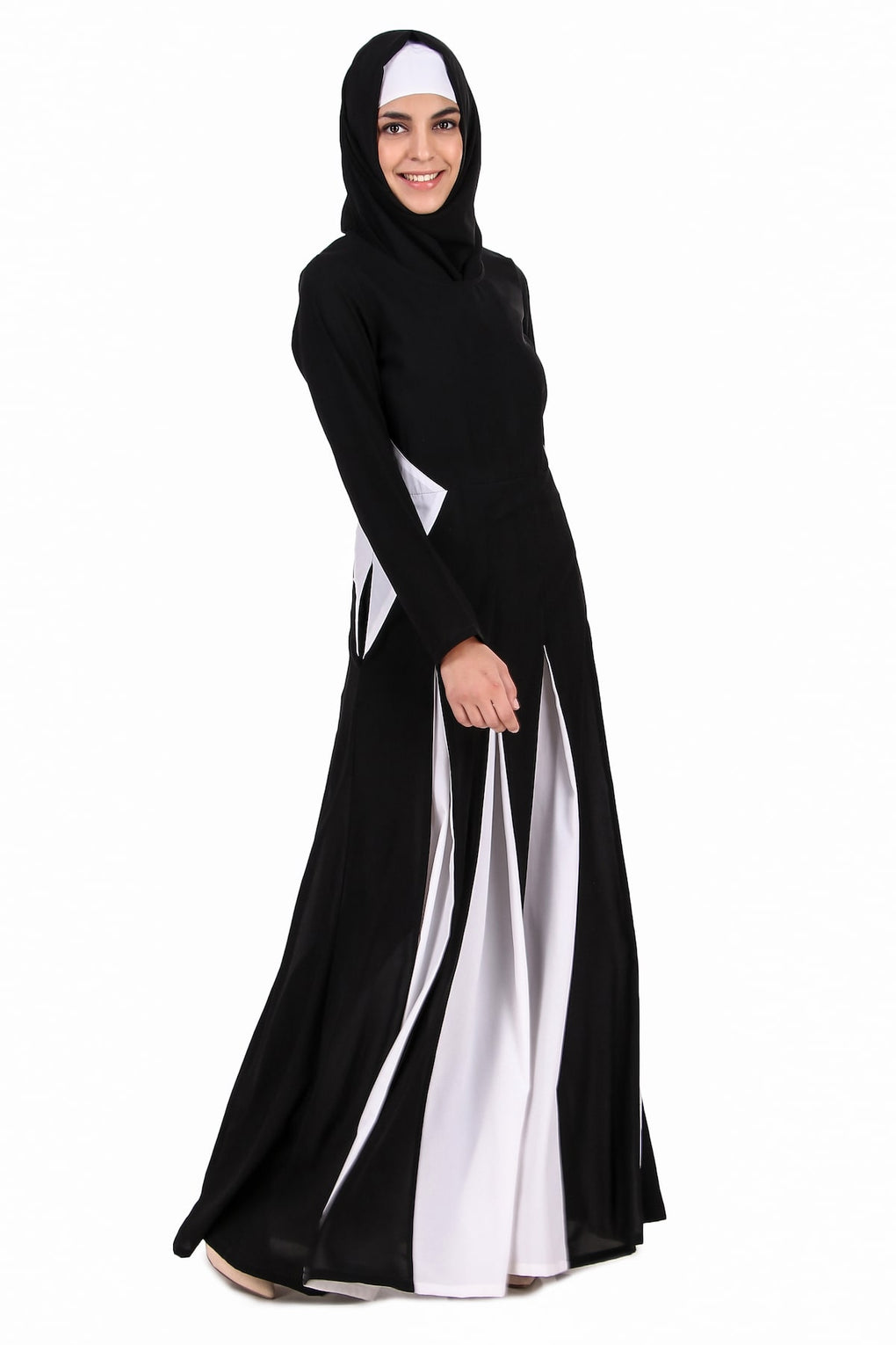 Colorblock Inset Anarkali Abaya