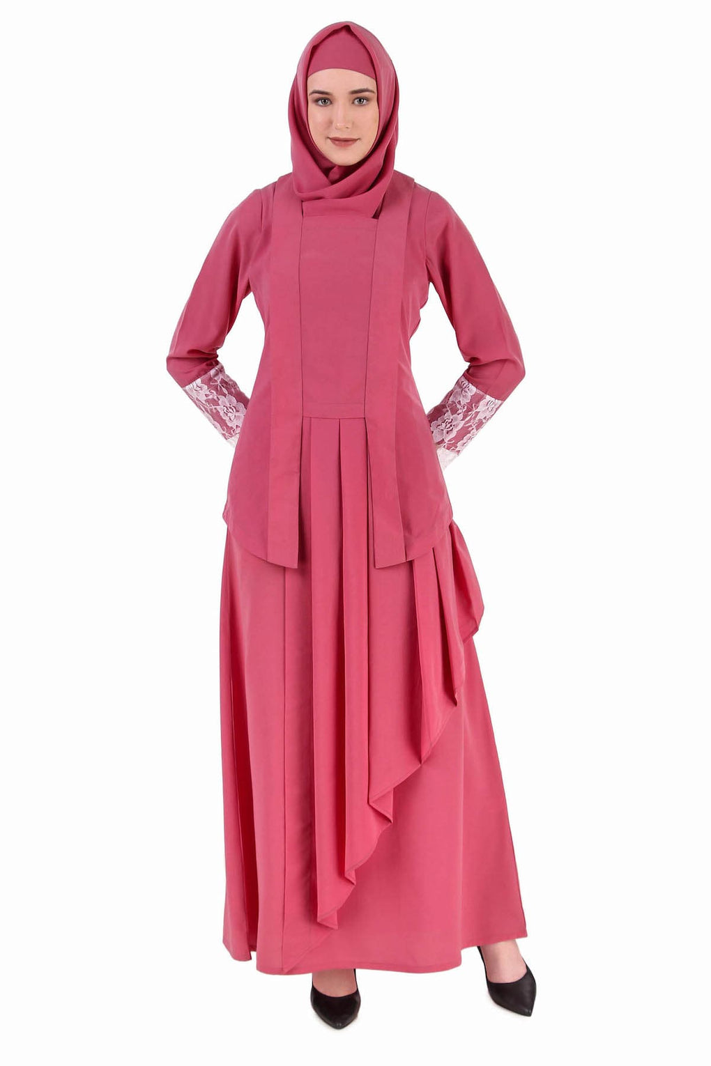 Designer Multi Layer Attached Jacket Style Abaya