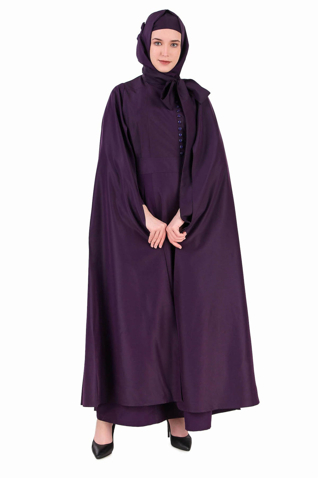 Designer Royal Look Hanging Sleeves Abaya