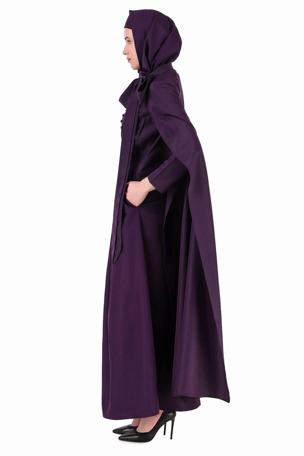 Designer Royal Look Hanging Sleeves Abaya