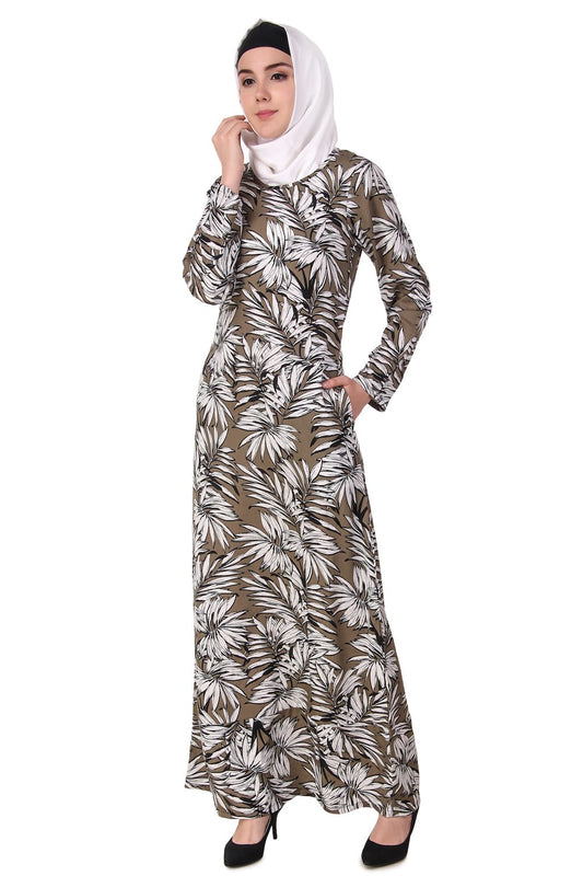Printed Crepe Abaya AYP-106