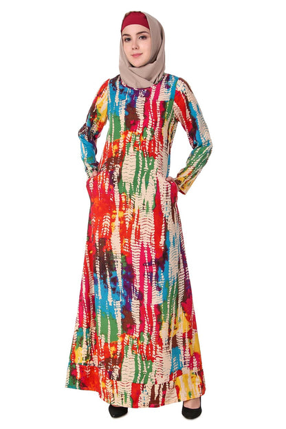 Printed Crepe Abaya AYP-117