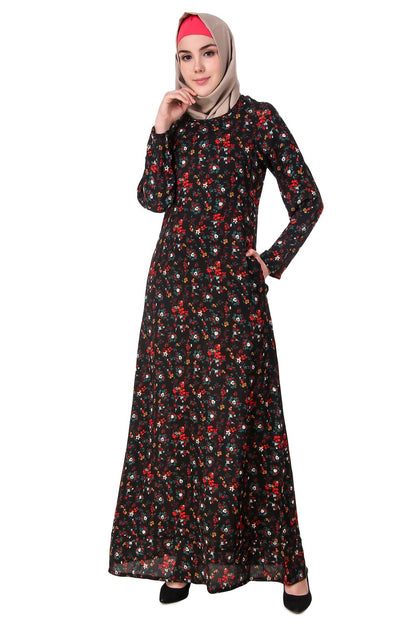 Printed Crepe Abaya AYP-121