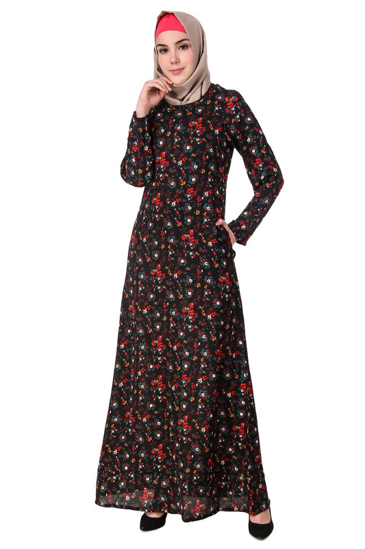 Printed Crepe Abaya AYP-121