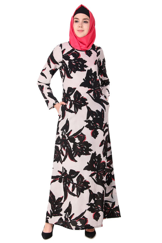 Printed Crepe Abaya AYP-124