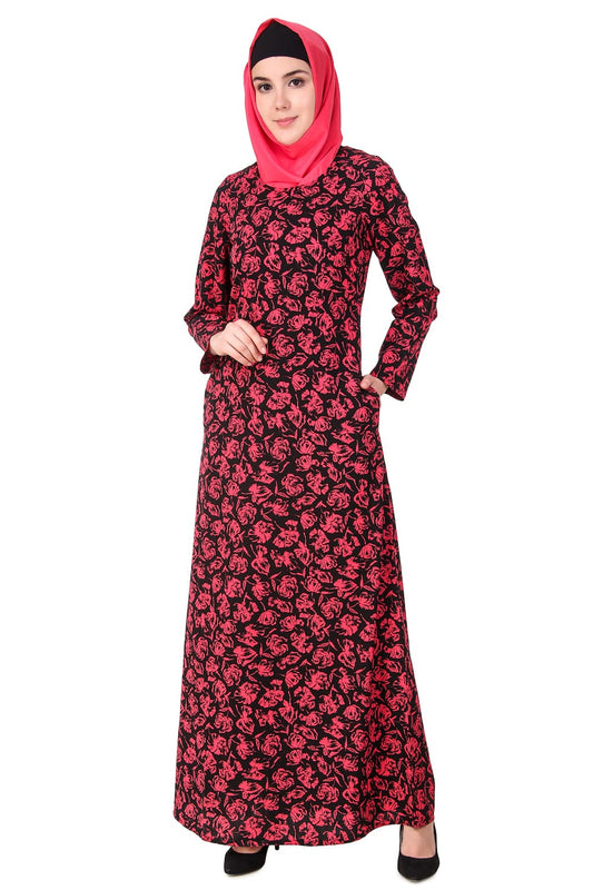 Printed Crepe Abaya AYP-125