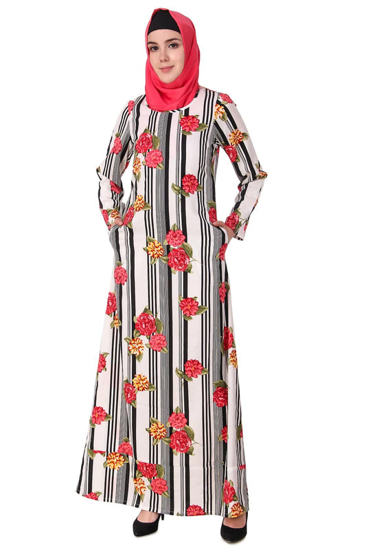 Printed Crepe Abaya AYP-129