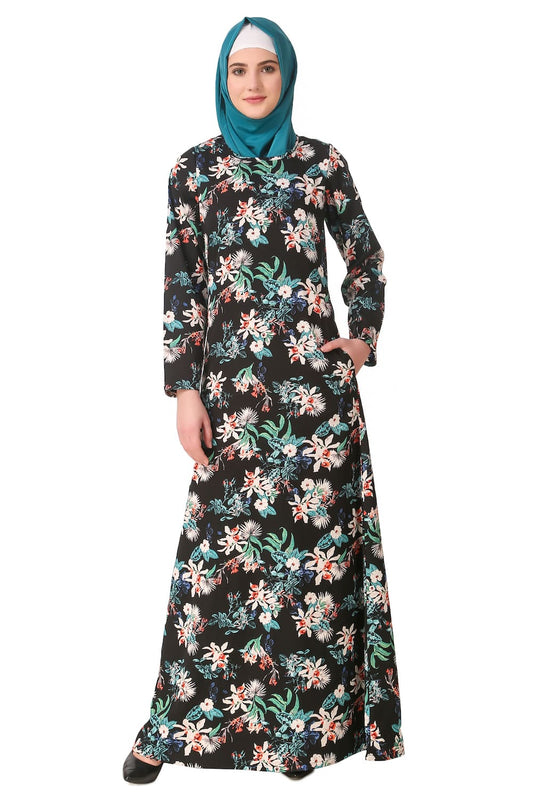 Printed Crepe Abaya AYP-148