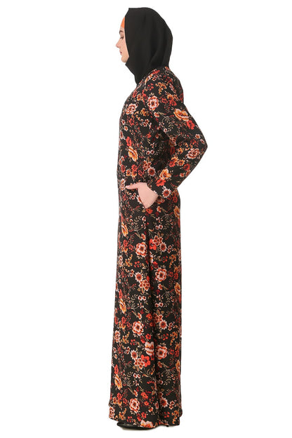 Printed Crepe Abaya AYP-153