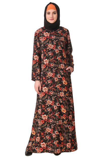 Printed Crepe Abaya AYP-153