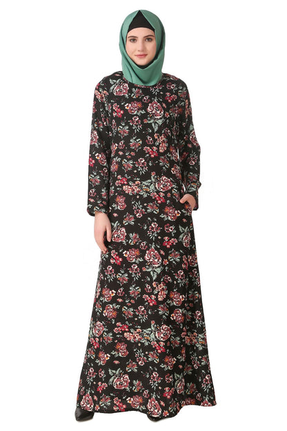 Printed Crepe Abaya AYP-154