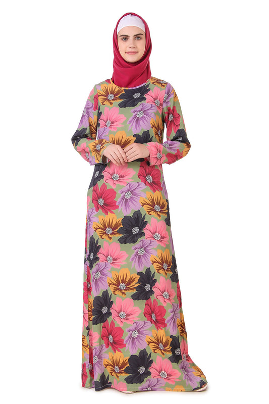 Printed Crepe Abaya AYP-168